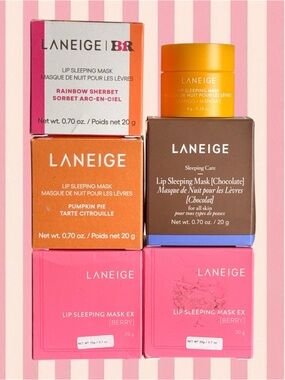 LANEIGE Lip Sleeping Mask Bundle Berry Pumpkin Pie Rainbow Sherbet